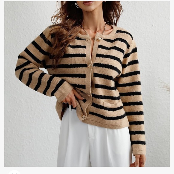 Classy striped cardigan size M - Picture 3 of 5